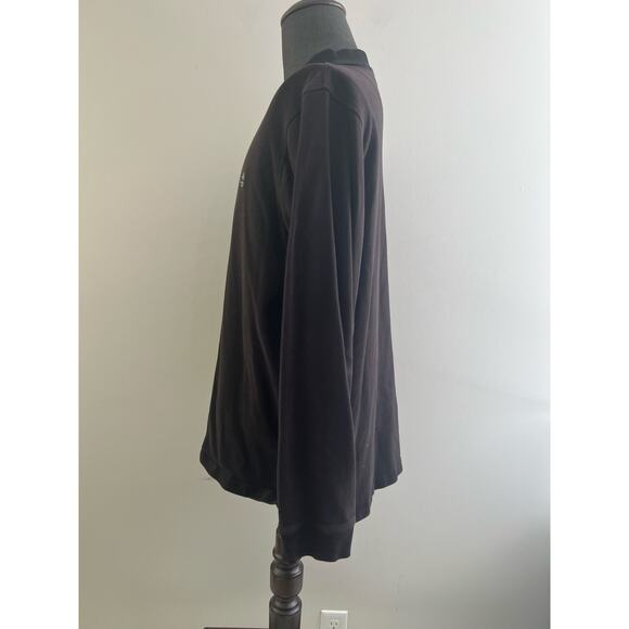 Vintage Timberland Cotton Long Sleeve Polo Sweatshirt Black White Logo Large SG - Picture 3 of 8